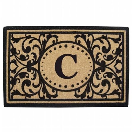 NEDIA HOME Nedia Home O2325C 30 x 48 in. Heavy Duty Heritage Coco Mat  Monogrammed C O2325C